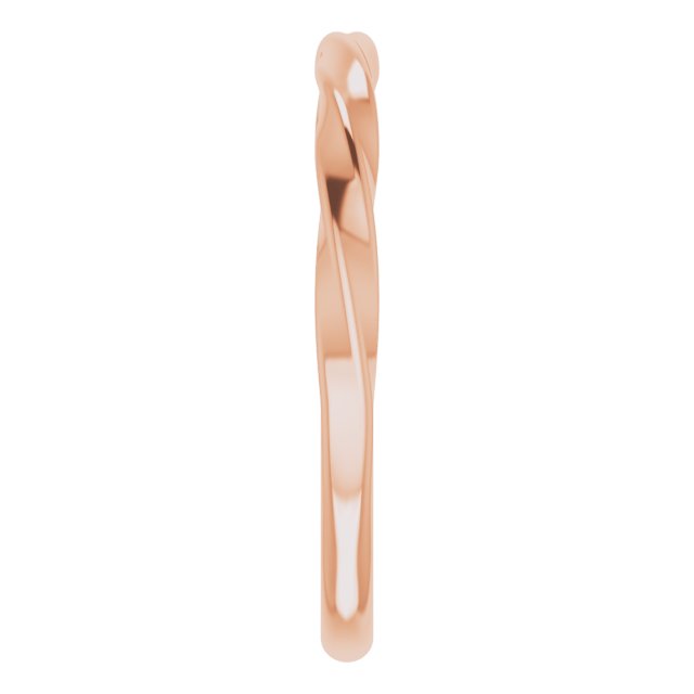 14K Gold Twisted Stackable Ring - Rose Gold - view 4