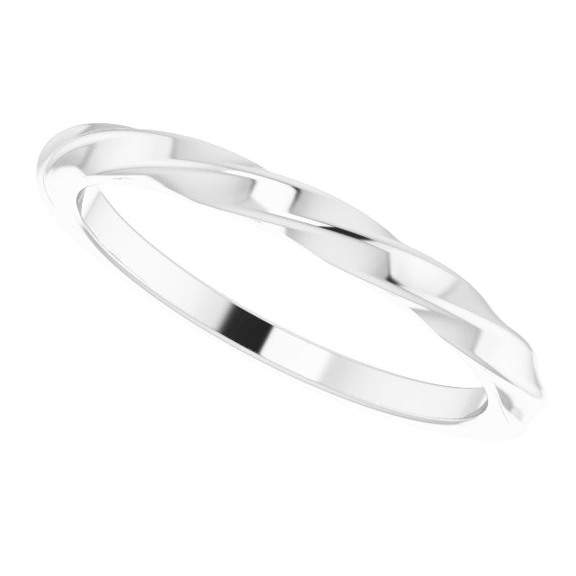 14K Gold Twisted Stackable Ring - White Gold - view 5