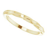 14K Gold Twisted Stackable Ring - Yellow Gold - view 5
