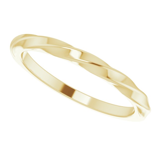14K Gold Twisted Stackable Ring - Yellow Gold - view 5
