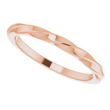 14K Gold Twisted Stackable Ring - Rose Gold - view 5