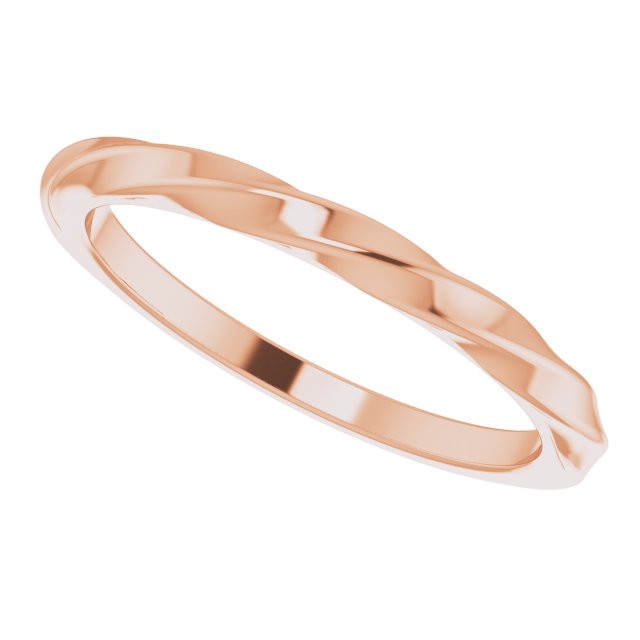 14K Gold Twisted Stackable Ring - Rose Gold - view 5