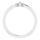 14K Gold Stackable Bead Ring III - White Gold - view 2
