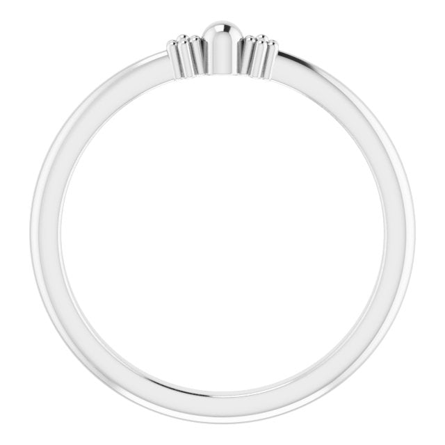 14K Gold Stackable Bead Ring III - White Gold - view 2