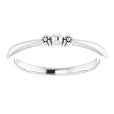 14K Gold Stackable Bead Ring III - White Gold - view 3