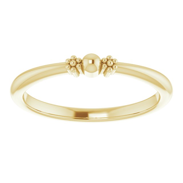 14K Gold Stackable Bead Ring III - Yellow Gold - view 3
