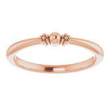 14K Gold Stackable Bead Ring III - Rose Gold - view 3