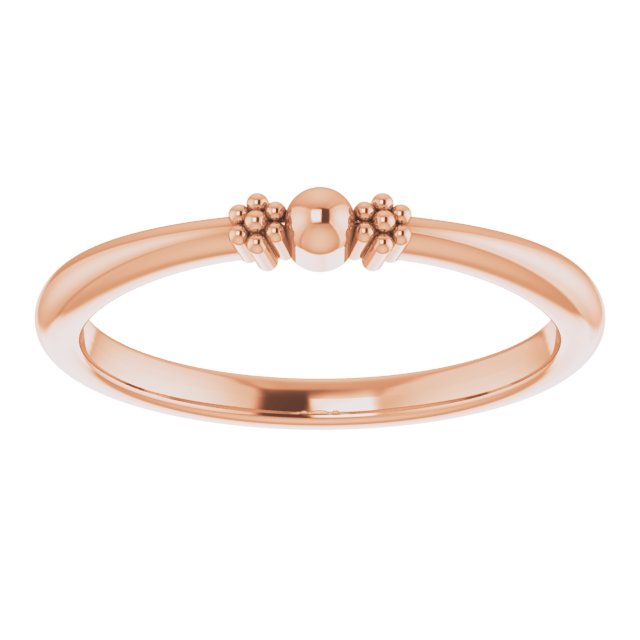 14K Gold Stackable Bead Ring III - Rose Gold - view 3