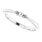 14K Gold Stackable Bead Ring III - White Gold - view 5
