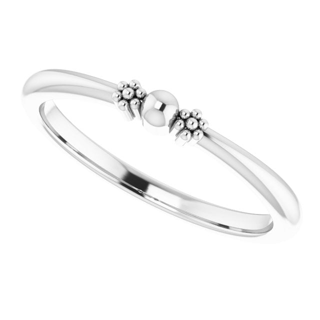 Platinum Stackable Bead Ring III - view 5
