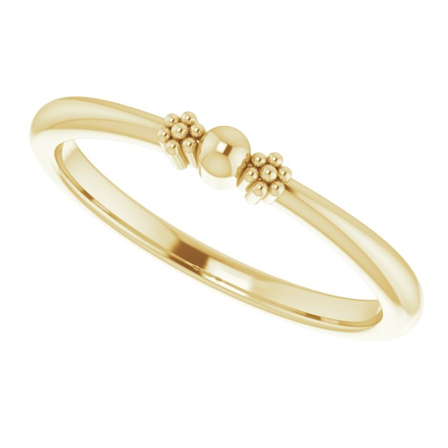 14K Gold Stackable Bead Ring III - Yellow Gold - view 5