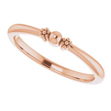 14K Gold Stackable Bead Ring III - Rose Gold - view 5