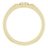 14K Gold Oval Natural Diamond Stackable Bezel-Set Ring - Yellow Gold - view 7