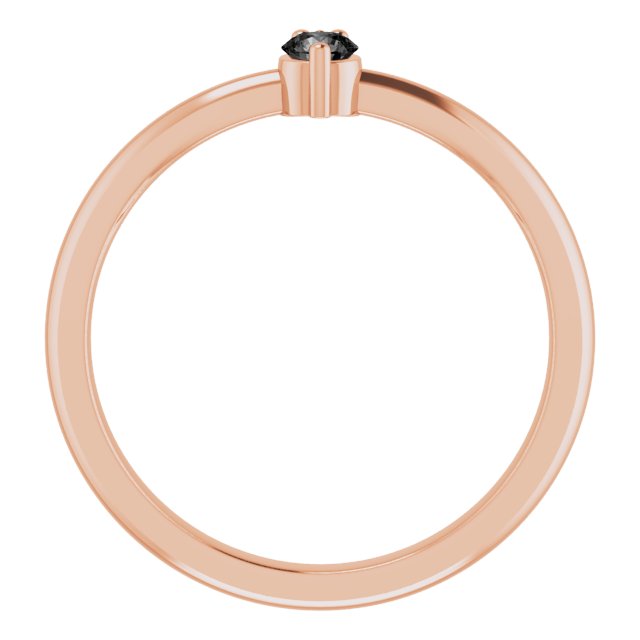 14K Gold Round Natural Black Onyx & Natural Diamond Accented Ring - Rose Gold - view 7