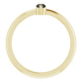 14K Gold Round Natural Black Onyx & Natural Diamond Accented Ring - Yellow Gold - view 8
