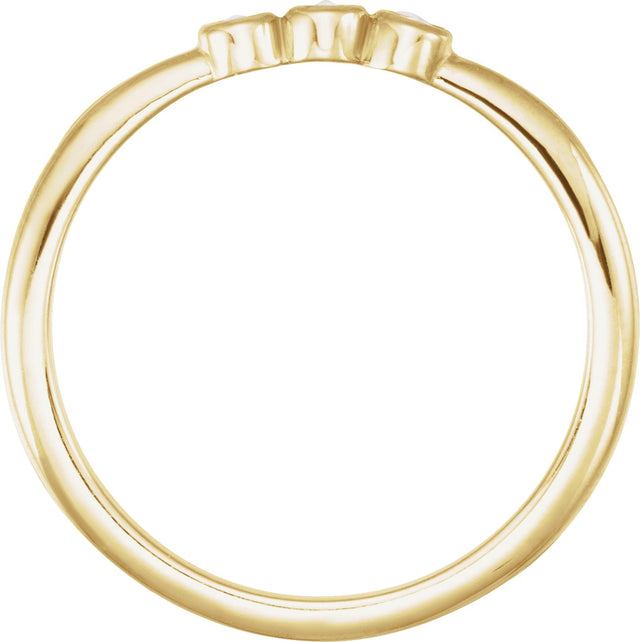 14K Gold Round Natural Diamond Rose-Cut Stackable Ring – 2mm Stones - Yellow Gold - view 6
