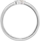 14K Gold Round Natural Diamond Rose-Cut Stackable Ring II - White Gold - view 4