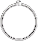 14K Gold Round Natural White Sapphire & Natural Diamond Accented Ring – 3mm Stones - White Gold - view 4