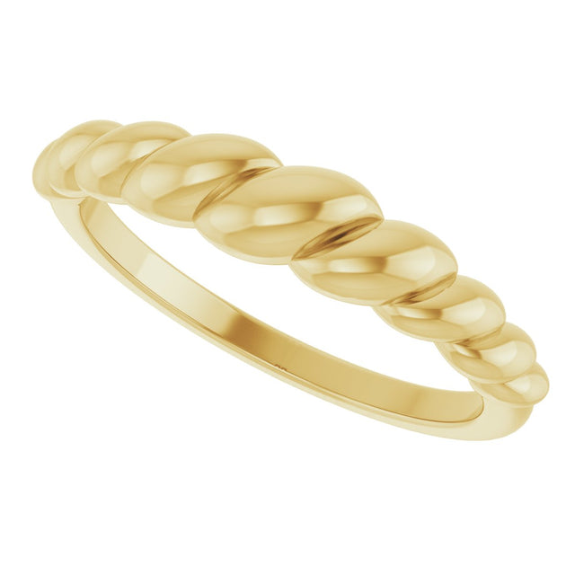 14K Gold Rope Dome Ring - Yellow Gold - view 5