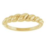 14K Gold Rope Dome Ring - Yellow Gold - view 3