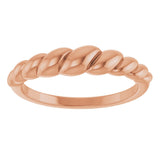 14K Gold Rope Dome Ring - Rose Gold - view 3