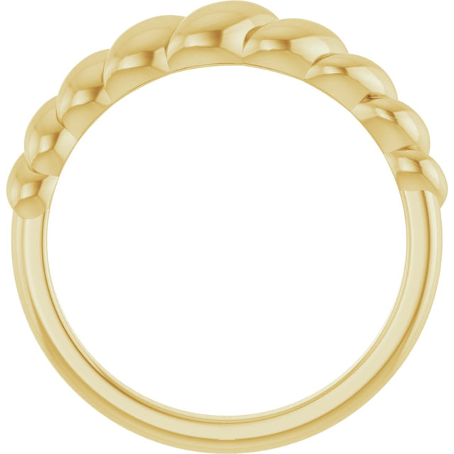 14K Gold Rope Dome Ring - Yellow Gold - view 2