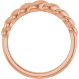 14K Gold Rope Dome Ring - Rose Gold - view 2
