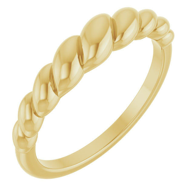 14K Gold Rope Dome Ring - Yellow Gold