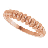 14K Gold Puffed Stackable Ring - Rose Gold - view 5