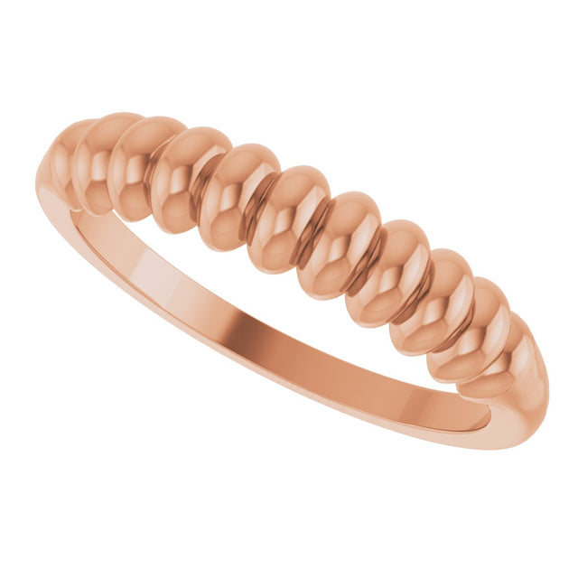 14K Gold Puffed Stackable Ring - Rose Gold - view 5