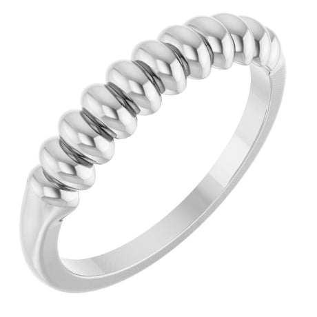 Platinum Puffed Stackable Ring