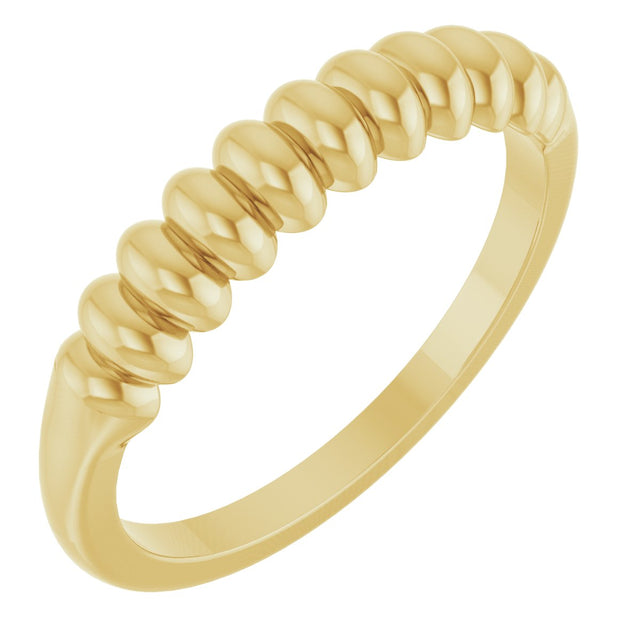 14K Gold Puffed Stackable Ring - Yellow Gold