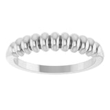 Platinum Puffed Stackable Ring - view 3
