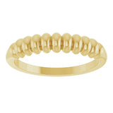 14K Gold Puffed Stackable Ring - Yellow Gold - view 3