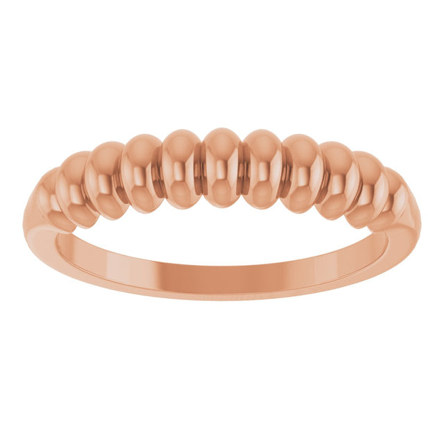 14K Gold Puffed Stackable Ring - Rose Gold - view 3