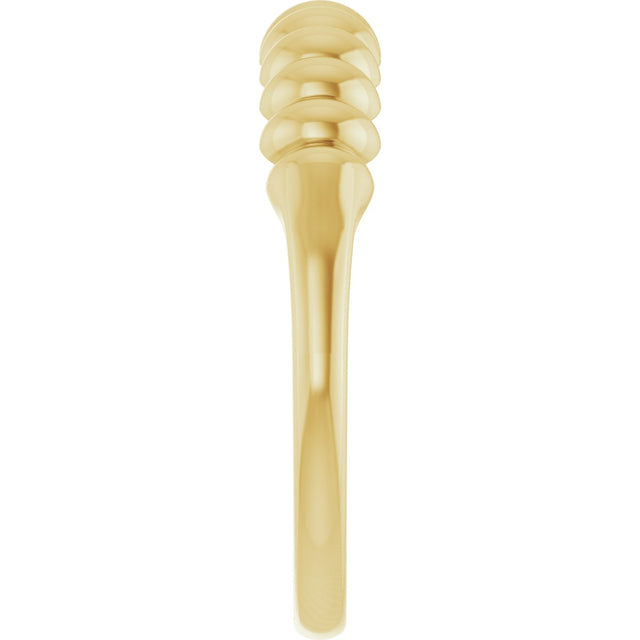 14K Gold Puffed Stackable Ring - Yellow Gold - view 4