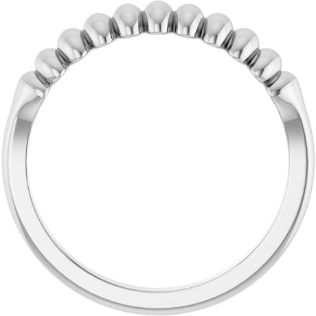 Platinum Puffed Stackable Ring - view 2