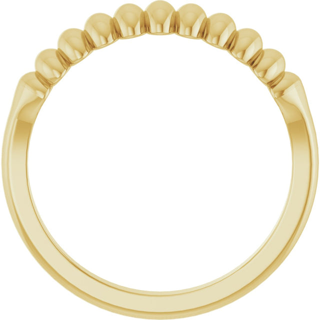 14K Gold Puffed Stackable Ring - Yellow Gold - view 2