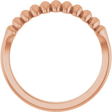 14K Gold Puffed Stackable Ring - Rose Gold - view 2
