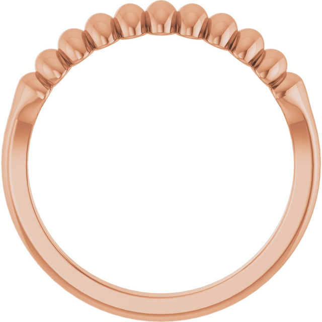 14K Gold Puffed Stackable Ring - Rose Gold - view 2
