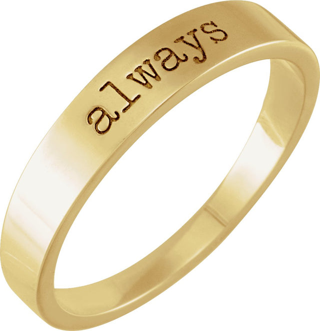14K Gold Love Notes Stackable Ring - Yellow Gold