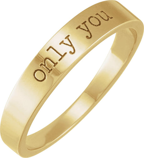 14K Gold Love Notes Stackable Ring - Yellow Gold