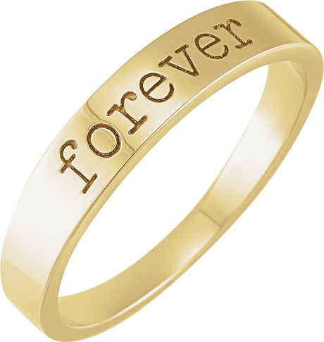 14K Gold Love Notes Stackable Ring - Yellow Gold