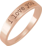 14K Gold Love Notes Stackable Ring - Rose Gold