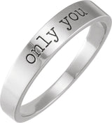 Platinum Love Notes Stackable Ring