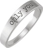 Platinum Love Notes Stackable Ring