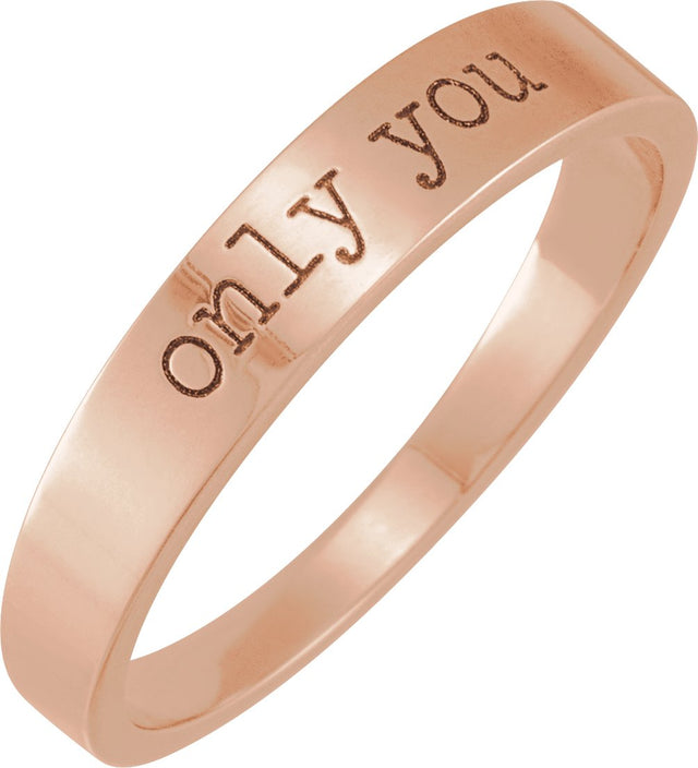14K Gold Love Notes Stackable Ring - Rose Gold