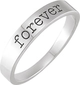 14K Gold Love Notes Stackable Ring - White Gold