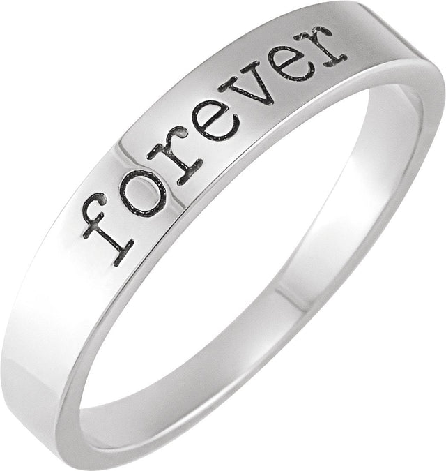 14K Gold Love Notes Stackable Ring - White Gold