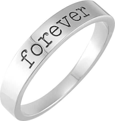Platinum Love Notes Stackable Ring